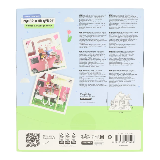 Kit de Construction de Miniature en papier - Camion de Desserts