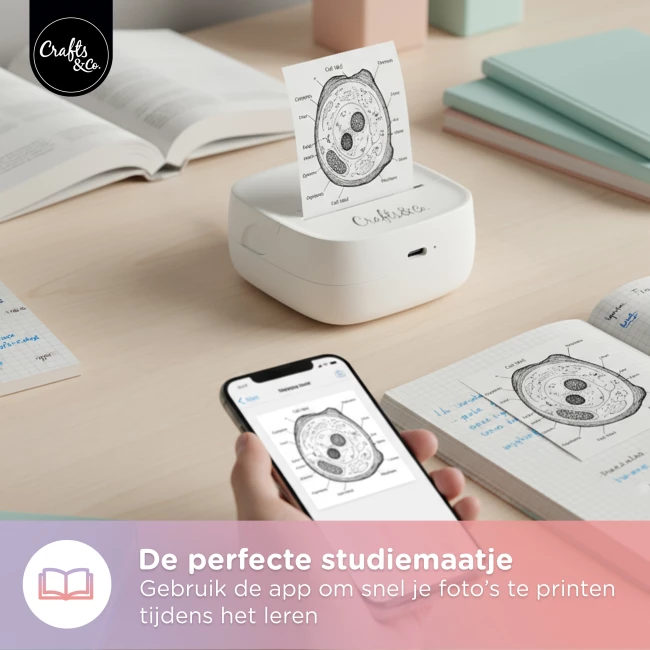 Mini Pocket Printer - Met 13 Rollen en 6 Stiften