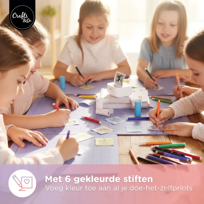 Mini Pocket Printer - Met 13 Rollen en 6 Stiften