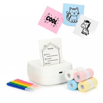 Mini-Taschendrucker - Mit 13 Rollen und 6 Stiften