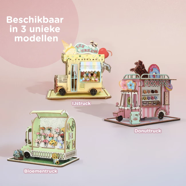 3D Houten Puzzel - Donutwagen