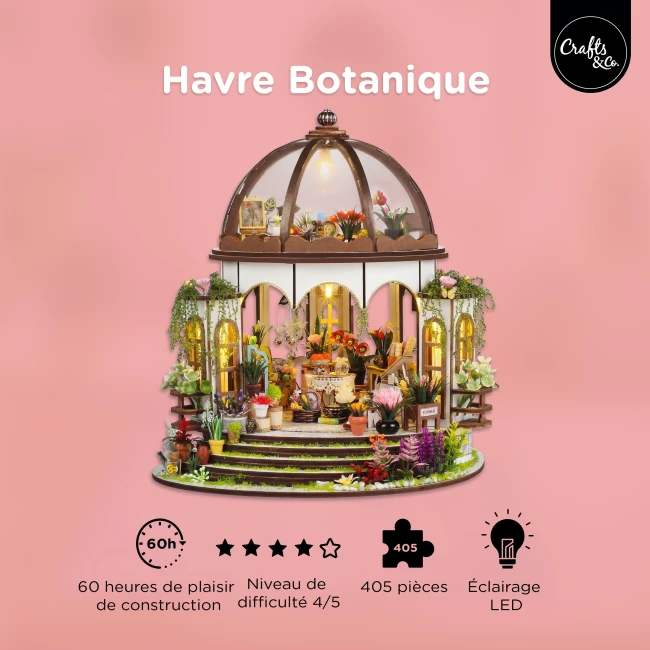 Kit de Construction de Maison Miniature Medium - Havre Botanique