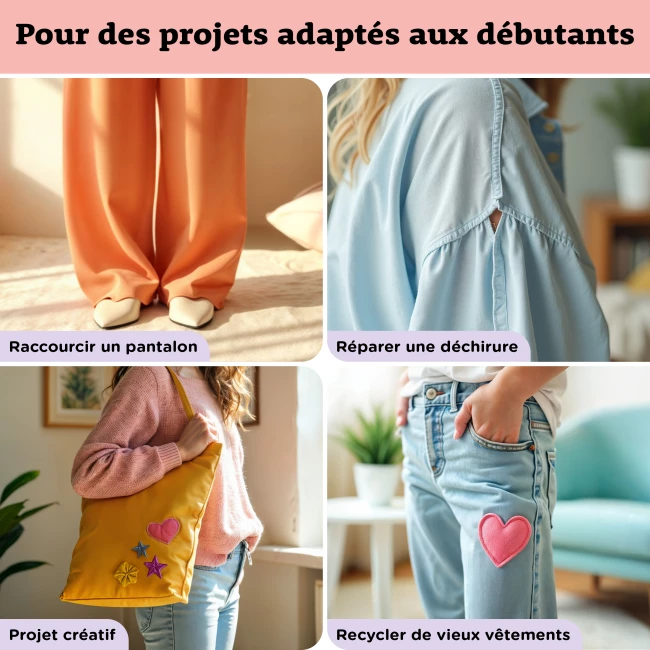 Machine à coudre pour débutants - Méga Offre Combo avec Sac, Set de Couture et d'Aiguilles