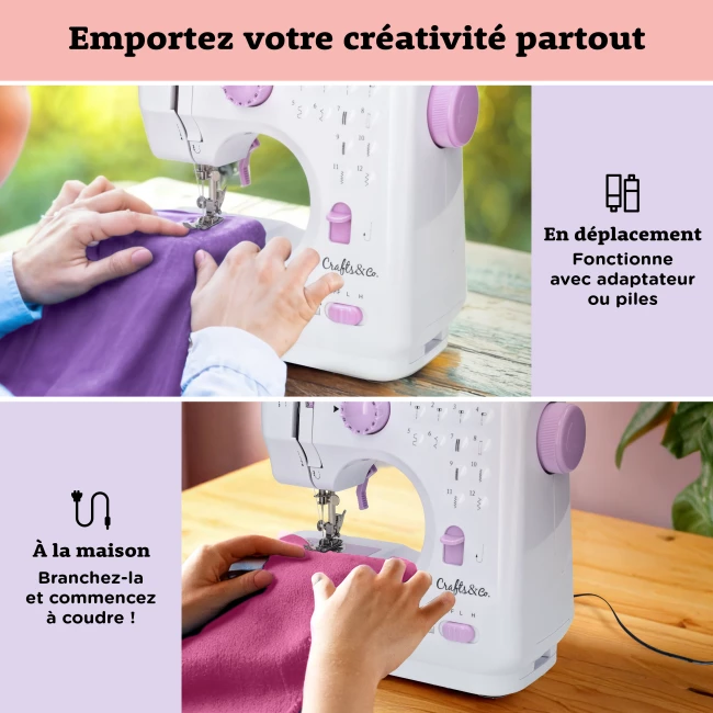 Machine à coudre pour débutants - Méga Offre Combo avec Sac, Set de Couture et d'Aiguilles