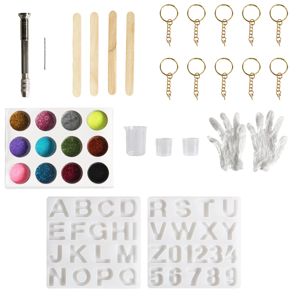 Epoxidharz Schlüsselanhänger DIY Set - Buchstaben - 2