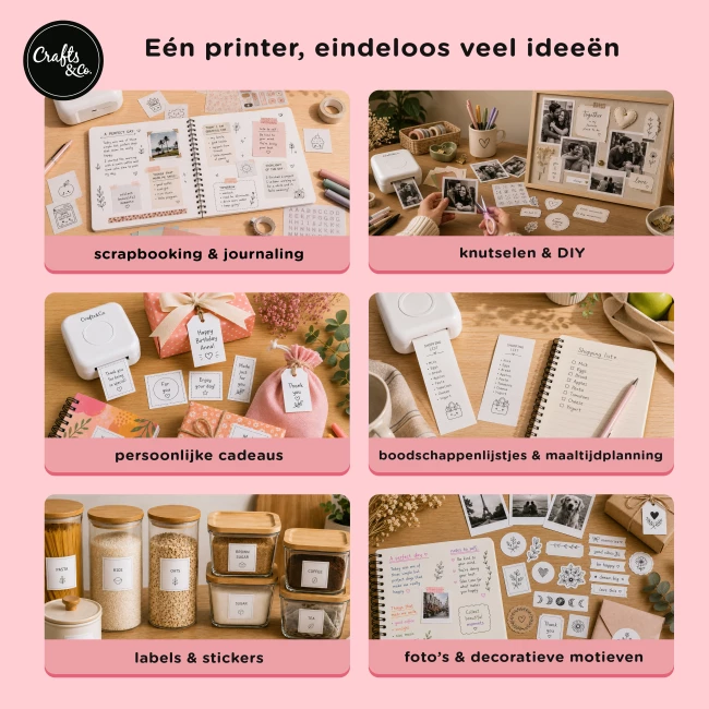Mini Pocket Printer - Combideal met 3x Labels en 5x Gekleurde Labels