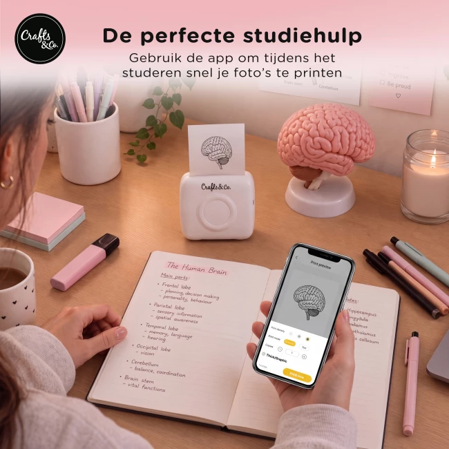 Mini Pocket Printer - Combideal met 3x Labels en 5x Gekleurde Labels