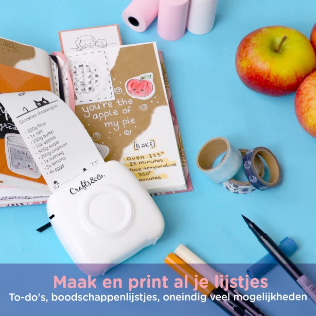 Mini Pocket Printer - Combideal met 3x Gekleurd Papier en 3x Wit Papier